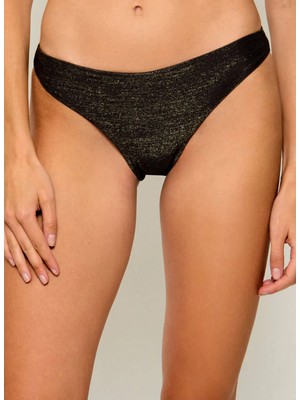 Guess Siyah Kadın Simli Bikini Alt E6GO12KC632-A13I