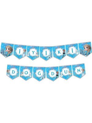 Le Mabelle Mavi Karlar Prensesi Temalı Iyi Ki Doğdun Flama Banner