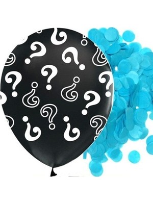 Borapack Konfetili Cinsiyet Lateks Balon Mavi