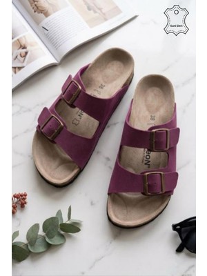 Neon Shoes Madrid Unisex Ortopedik Tabanlı Terlik Çift Bantlı Tokalı Günlük Rahat Ev & Dışarı Terliği