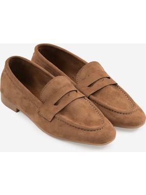 Shoemark Kampy Taba Suni Süet  Deri Kadın  Makosen