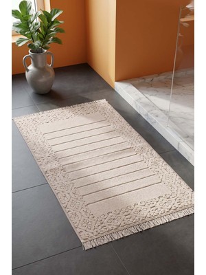 Aflora Bej %100 Pamuk Ayak Havlusu - 60X130 cm