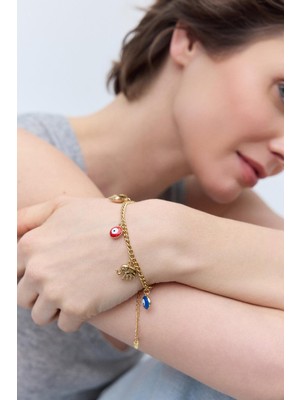 Kadriye Baştürk Lucky Renkli Charm Bileklik Gold
