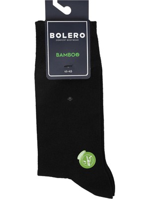 Bolero Erkek Premium Dikişsiz Bambu Çorap Siyah Mini Baklava Desen