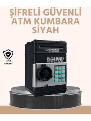 Pileli Store Işıklı Sesli Şifreli Atm Görünümlü Kasa Kumbara