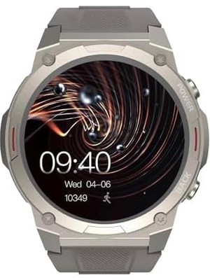 YF Tekstil Ambalaj Futurego Mix2 IP68 Su Geçirmez Bluetooth 5.2 Fitness Kalp Atış Hızı, Sağlık, Spor Takibi ve Oksijen Seviyesi 1.43 Inç Amoled Ekran Tek Şarj ile 12 Gün Kullanım 36MM Akıllı Saat Gri