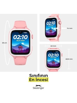 YF Tekstil Ambalaj Tiger Kids Akıllı Çocuk Saati, Görüntülü Görüşme, Amoled Ekran,, Gps, 5mp Kamera, IP68 Su Geçirmez, Uzun Pil Ömrü, Sos, Dokunmatik Ekran, 4g, Silikon Kayış, Pembe
