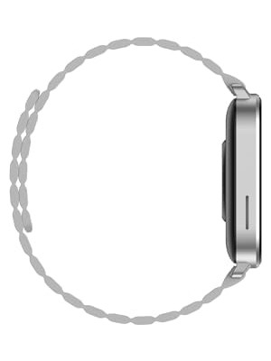 YF Tekstil Ambalaj Hiwatch Talk 2 Amoled Ekran ve Ios Uyumlu Manyetik Kayışlı Akıllı Saat Gümüş Rengi