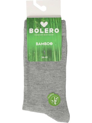 Bolero Kadın Dikişsiz Bambu Çorap Gri