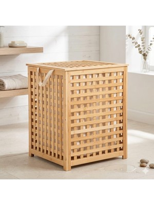 Chakra Bambu Çamaşır Sepeti 62X45 cm Natural