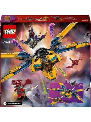 YF Tekstil Ambalaj Ras ve 'in Süper Fırtına Jeti 71833-8 Yaş ve Üzeri Çocuklar Için 3 Minifigürü Içeren Yaratıcı Oyuncak Yapım Seti, Doğum Günü Hediyesi (510 Parça)