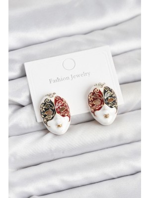 Lumina Maske Model Pirinç Kadın Küpe