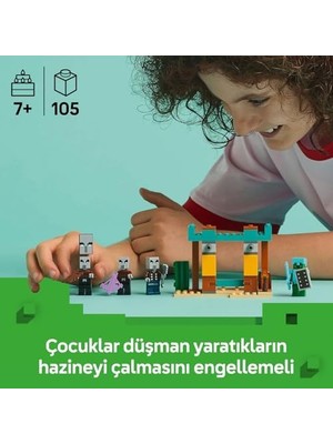 YF Tekstil Ambalaj Minecraft Serseri Köylü Çöl Devriyesi 21267 – 7 Yaş ve Üzeri Kız ve Erkek Çocuklar Için Pillager, Vindicatör ve Kaktüs Şövalyesi Içeren Oyuncak Yapım Seti, Rol Yapma Oyunu Doğum Günü Hediyesi