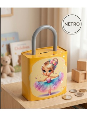 Skygo Kilit Şeklinde Dev Boy Kumbara  26X17 cm Hediyelik Metal Kumbara Kapaklı Kolay Açılabilir  Model