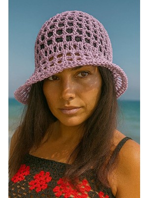Talin Handmade Hasır File Bucket Şapka (Kağıt Ip – Yetişkin Uyumlu)