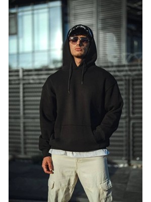 Beruflic Üç Iplik Penye Kapşonlu Basic Sweatshirt
