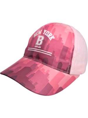 Kitti Headwear 4-8 Yaş Kız Çocuk Pembe Renk Dijital Baskılı Figürlü Şık ve Rahat Kep Şapka
