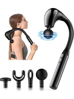 Belirtilmemiş 4 Başlıklı Uzun Saplı Ergonomik Profesyonel Sporcu Masaj Tabancası