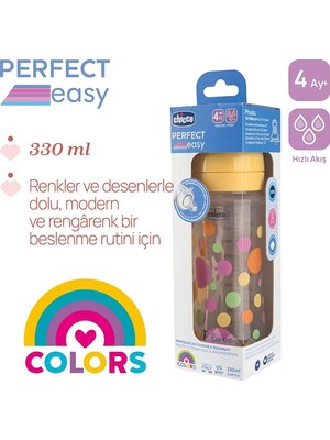 Chicco Perfect Easy Biberon Pp 330 ml Hızlı Akış-Kız (5 Adet)