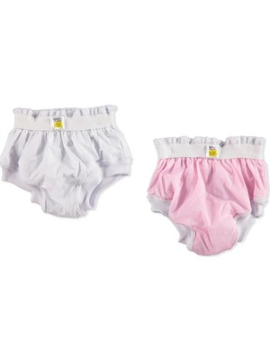 HelloBaby 2'li Alıştırma Külodu Pembe Beyaz (4 Adet)
