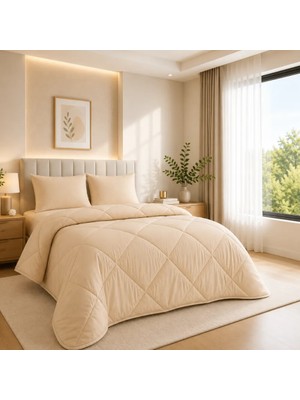 Formeya Bej Soft Silikon Yorgan Çift Kişilik 195*215