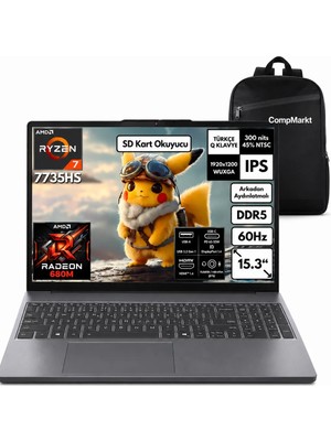 Lenovo Ideapad Slim 3 Amd Ryzen 7 7735HS 16GB 1TB SSD Windows 11 Pro 15.3" Taşınabilir Bilgisayar + Compmarkt Çanta