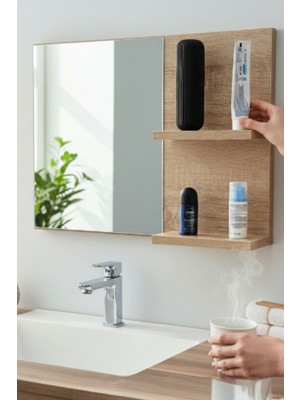 Moemi Pro Lavabo Ayna Banyo Aynası Raflı Ayna Salon Aynası Dekor Ayna