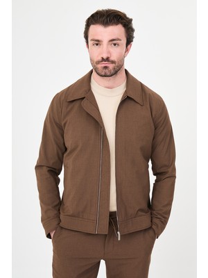 MCR Düz Slim Fit Gömlek Yaka Fermuarlı Erkek Mont Pantolon