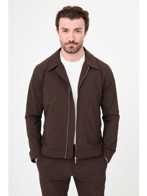 MCR Düz Slim Fit Gömlek Yaka Fermuarlı Erkek Mont Pantolon