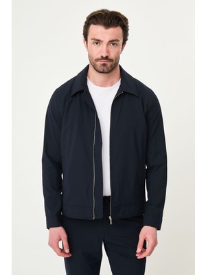 MCR Düz Slim Fit Gömlek Yaka Fermuarlı Erkek Mont Pantolon