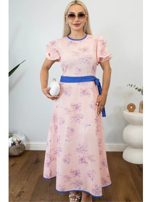 Muna Boutique Kadın Pembe  Midi Elbise
