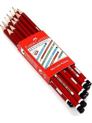 Faber-Castell 12'li Köşeli Mercanlı Kurşun Kalem Seti Türkiye Menşeli Renkli Kalemler