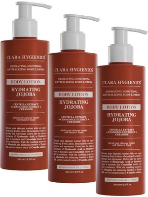 YF Tekstil Ambalaj Hydrating Jojoba Body Lotion 200ML Losyon (3 Paketi)