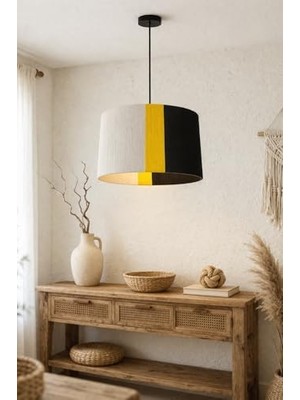 YF Tekstil Ambalaj Modern Sarkıt Avize – 3 Renkli (Beyaz/sarı/siyah) Kumaş | Minimal Tavan Aydınlatma | Salon, Yemek Odası, Yatak Odası Için Şık Pendant Lamp