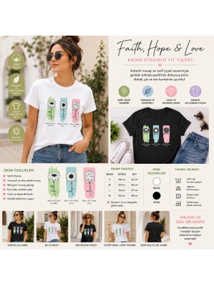 Tişört Kodu Faith, Hope & Love Kadın Straight Fit Tişört
