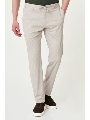 MCR Desenli Slim Fit Beli Lastikli Ipli Erkek Pantolon