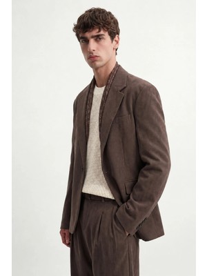 Antioch Kahve Modal Karışımlı Relaxed Blazer Ceket
