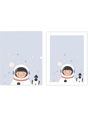 YF Tekstil Ambalaj Meraklı Minik Astronot, A4 Poster (GGK-PH015)