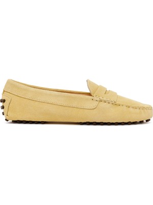 Derimod Kadın Sarı Süet Deri Loafer 26PFD290210