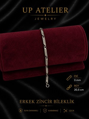 Up Atelier Paslanmaz Çelik Üçgen Model Erkek Bileklik