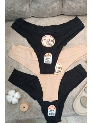 Yalova İç Giyim 3'lü Kadın Brazilian Bikini Külot Ultra Yumuşak Modal Nefes Alabilen Kumaş