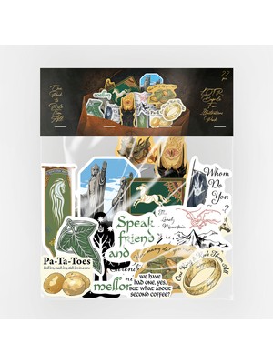 Baprile Yüzüklerin Efendisi Lotr Fan Illustrations 22 Parça Sticker Paketi Suya Dayanıklı Laptop Termos Telefon Etiket Seti