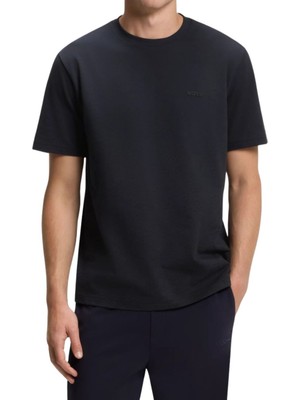 Boss Erkek Bisiklet Yaka Logo Baskılı Pamuklu Kısa Kollu Lacivert Polo Yaka T-Shirt 50566856-402