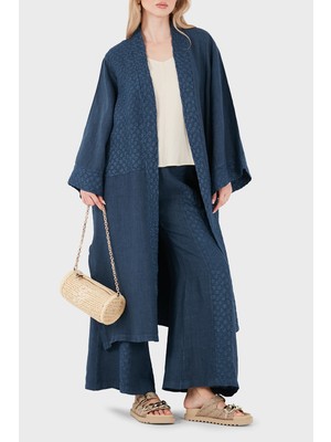 Via Dante % 100 Keten Brode Işlemeli Kimono Bayan Kimono 69912196
