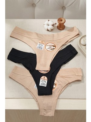 Yalova İç Giyim 3'lü Kadın Brazilian Bikini Külot Ultra Yumuşak Modal Nefes Alabilen Kumaş