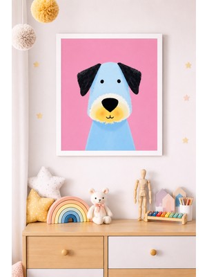 JHAAR Sevimli Köpek Çocuk Odası Çerçeve Görünümlü Mdf Tablo - 25X25 cm