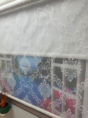 İREMKARAHOME Çift Mekanizmalı Tül ve Stor Perde Düz - Model 4