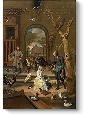 YF Tekstil Ambalaj Jan Steen - Portrait Of Jacoba Maria Van Wassenaer Tablosu 60 x 90