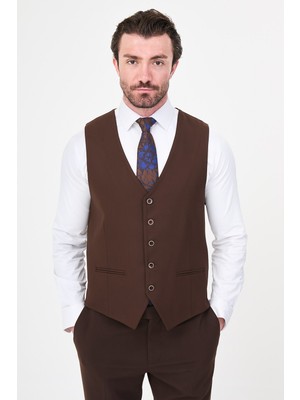 MCR Dokulu Slim Fit Klasik Erkek Yelek