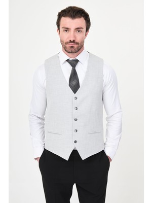 MCR Dokulu Slim Fit Klasik Erkek Yelek